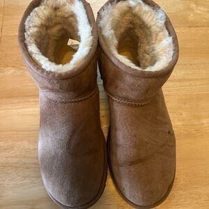 UGG Brown Ankle Boots with Cream Lining